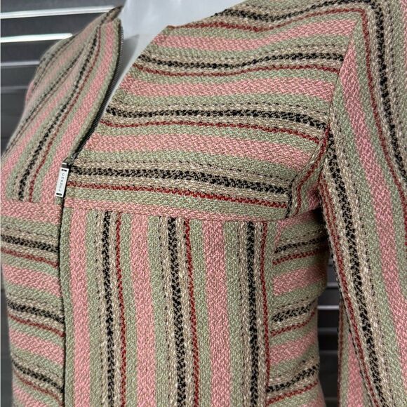 Chanel Wool Tweed Fringe Striped Jacket 36 FR - Picture 4 of 13